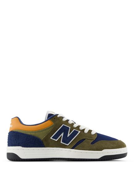New Balance 480 Leather Lace Up Trainers, Wakame Navy, Wakame Navy