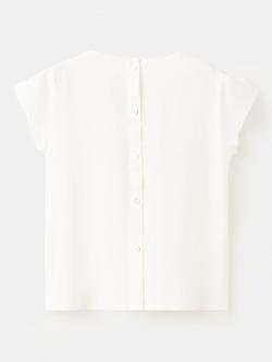 Mango Kids' Harper Bead Embellished Blouse, White - view 2, White