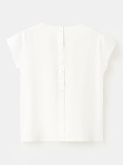Mango Kids' Harper Bead Embellished Blouse, White - view 2, White