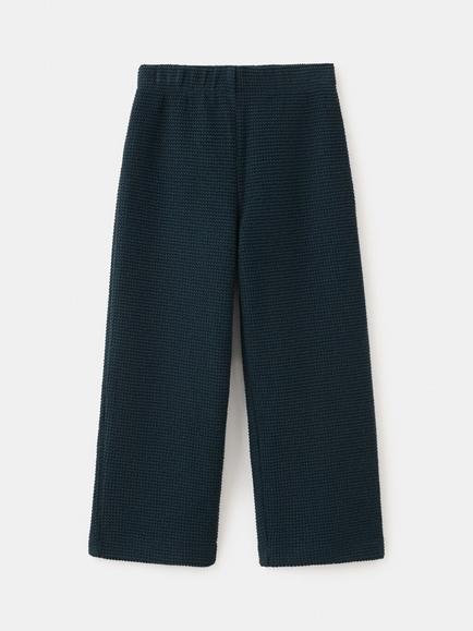 Mango Kids' Textured Wide Leg Trousers, Navy, Navy
