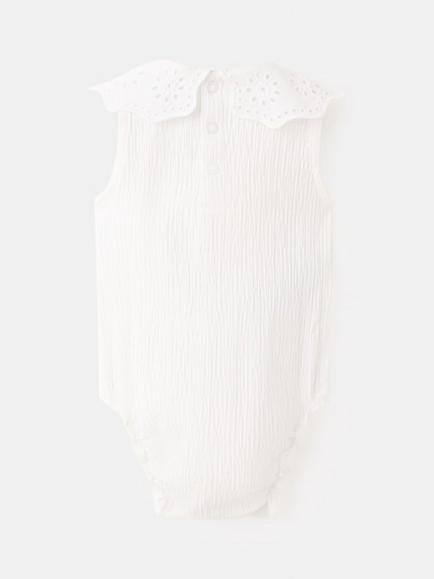 Mango Baby Ruffled Bodysuit, Off White - view 2, Off White