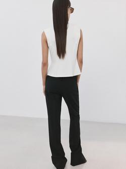 Mango Peplum Fit Sleeveless Top, Off White - view 2, Off White