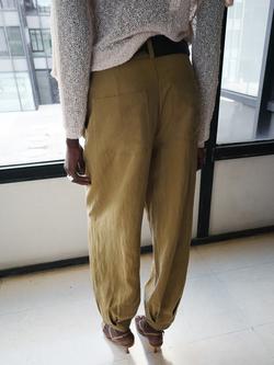 Mango Lightweight Tapered High Rise Trousers - view 2, Khaki