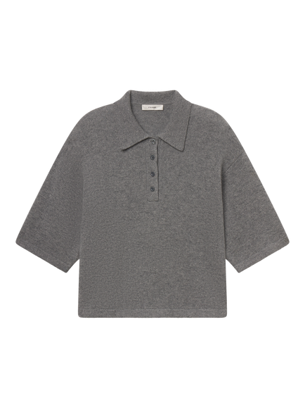 FRAME The Academy Cashmere Polo Shirt, Grey, Grey
