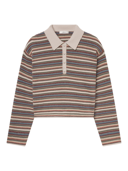 FRAME The Quad Cashmere Polo Shirt, Multi, Multi