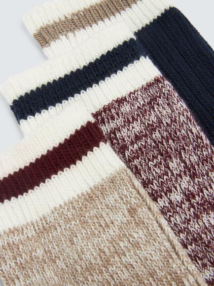 John Lewis Cotton Rich Twist Boot Socks, Pack of 3, Multi - view 2, Multi