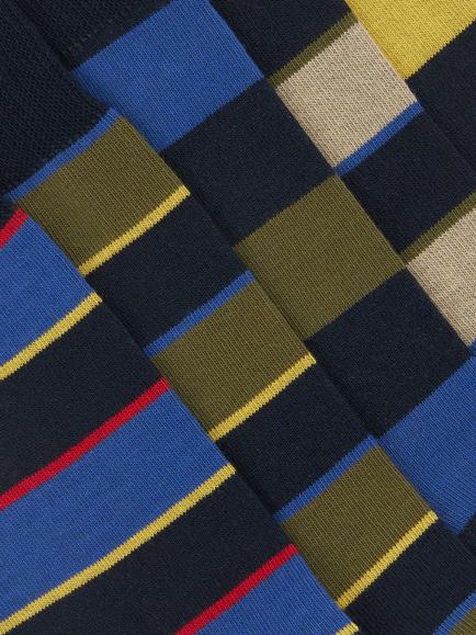 John Lewis Cotton Rich Preppy Stripe Socks, Pack of 5, Multi - view 2, Multi