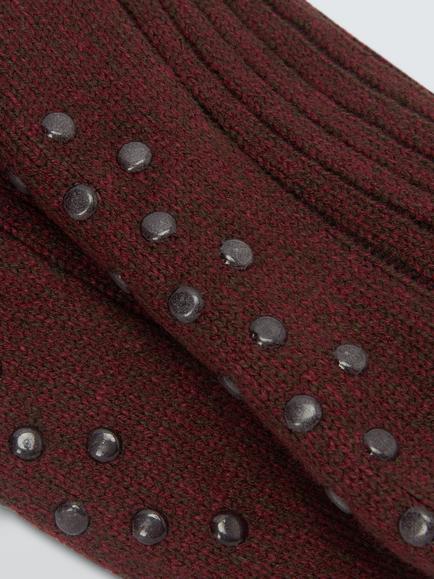 John Lewis Grip Lounge Socks, Burgundy - view 2, Burgundy