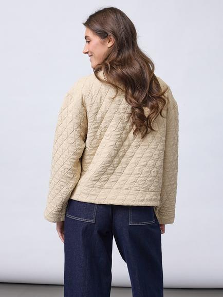 Sisters Point Lisana Check Quilted Jacket, Sandstone - view 2, Sandstone