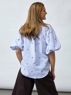 Sisters Point Ella Embroidered Heart Shirt, Blue - view 2, Blue