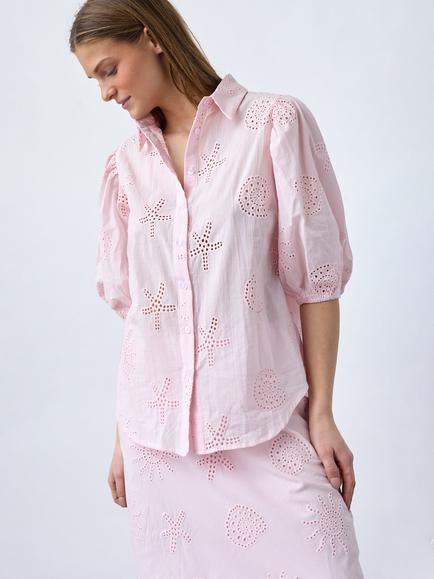 Sisters Point Ella Seaside Embroidered Shirt, Soft Rose, Soft Rose