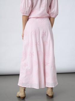 Sisters Point Gufo Seaside Embroidered Maxi Skirt, Soft Pink - view 2, Soft Pink