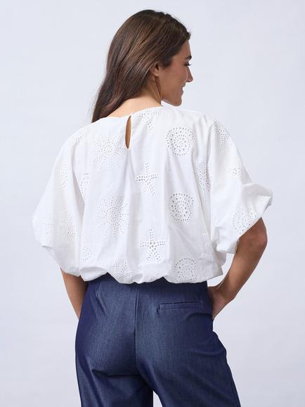 Sisters Point Gufo Embroidered Crop Top, White - view 2, White