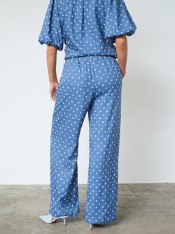 Sisters Point Ella Embroidered Floral Trousers, Blue Flower - view 2, Blue Flower