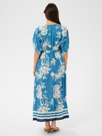 Saint Tropez Rasheda V-Neck Floral Maxi Dress containing LENZING™ ECOVERO™ Viscose, Vallarta Blue - view 2, Vallarta Blue