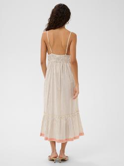Saint Tropez Revelina V-Neck Stripe Midi Dress, Turtledove - view 2, Turtledove