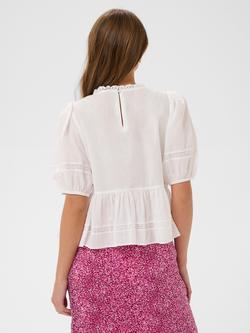 Saint Tropez Rosaria Puff Sleeve Embroidered Blouse, Bright White - view 2, Bright White