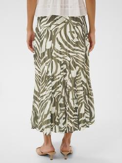 Saint Tropez Ripley Abstract Midi Skirt, Olive - view 2, Olive