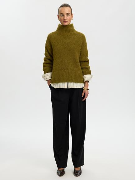 Selected Gabriella Long Sleeve High Neck Jumper - view 2, Green
