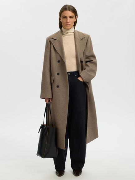 Selected Heritage Formal Coat, Taupe, Taupe