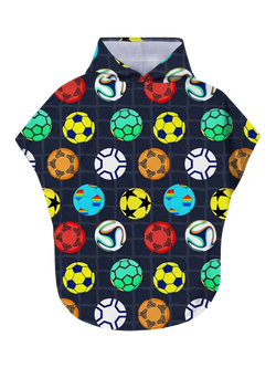 Slipfree Kids' Yamal Towel Poncho, Multi, Black Multi