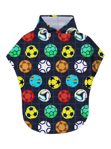 Slipfree Kids' Yamal Towel Poncho, Multi, Black Multi