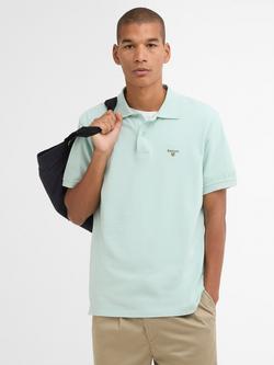Barbour Lightweight Cotton Blend Regular Fit Sports Polo Shirt, Mint Blue