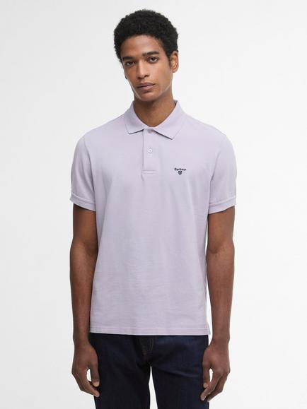 Barbour Lightweight Cotton Blend Regular Fit Sports Polo Shirt, Heather Mist