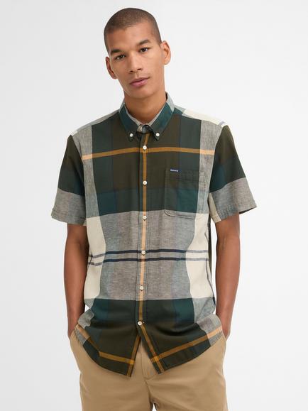 Barbour Douglas Cotton Blend Tailored Fit Tartan Check Shirt, Ancient, Ancient