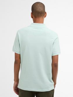 Barbour Tartan Pique Polo Shirt - view 2, Mint Blue