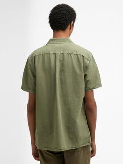Barbour Landkey Overdyed Cotton Blend Summer Fit Shirt, Olive - view 2, Olive