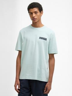 Barbour Frome Cotton Regular Fit Short Sleeve Graphic T-Shirt, Mint Blue