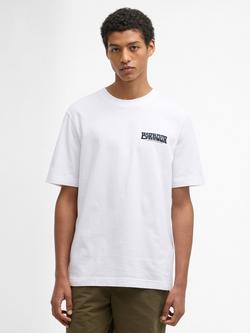 Barbour Frome Cotton Regular Fit Short Sleeve Graphic T-Shirt, White