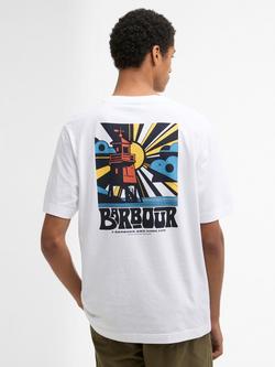 Barbour Frome Cotton Regular Fit Short Sleeve Graphic T-Shirt - view 2, White