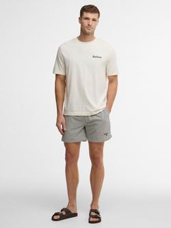 Barbour Gingham Seersucker Swim Shorts, Olive/White, Olive/White