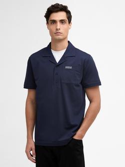 Barbour International Seurat Cotton Regular Fit Revere Collar Polo Shirt, Navy, Navy