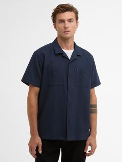 Barbour International Wayback Cotton Regular Fit Waffle Textured Shirt, Navy, Navy