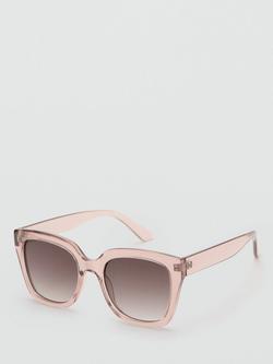 Mango Square Frame Sunglasses, Peach, Peach