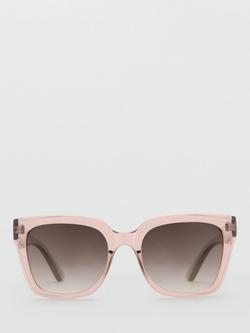Mango Square Frame Sunglasses, Peach - view 2, Peach