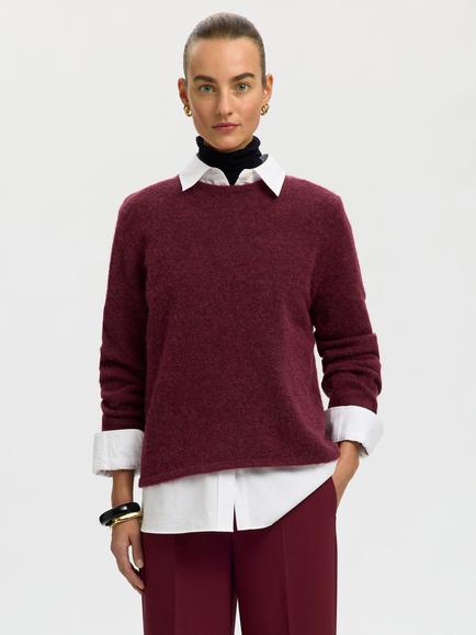 Selected Lulu Wool Blend Jumper, Maroon