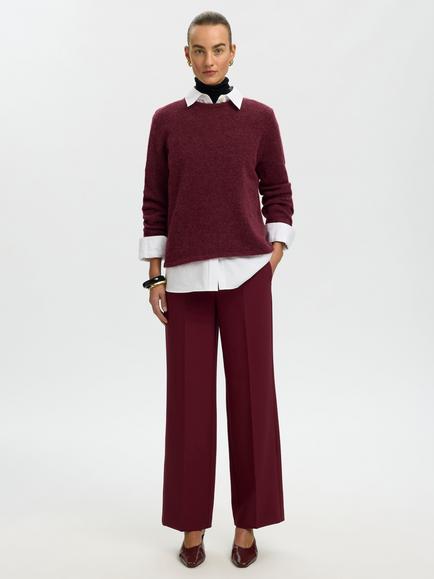 Selected Lulu Wool Blend Jumper - view 2, Maroon
