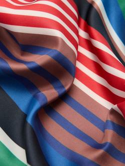 Mango Stripe Square Scarf, Red - view 2, Red