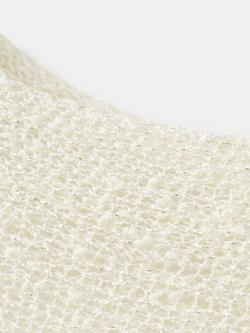 Mango Asymmetric Knit Shawl, Raw - view 2, Raw