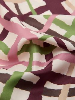 Mango Abstract Check Scarf, Garnet/Multi - view 2, Garnet/Multi