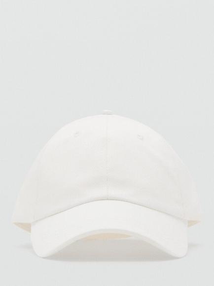Mango Plain Denim Baseball Cap, Neutral - view 2, Neutral