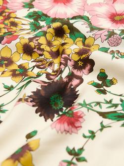 Mango Floral Square Scarf, Green - view 2, Green