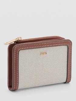 Mango Compact Zip Top Wallet, Beige - view 2, Beige