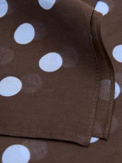 Mango Polka Dot Square Scarf, Chocolate - view 2, Chocolate