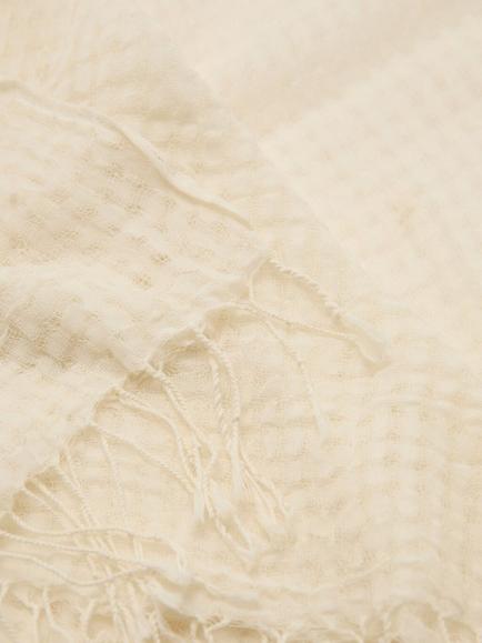 Mango Gauze Weave Fringed Scarf, Beige - view 2, Beige