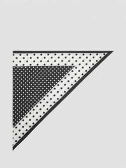 Mango Colour Block Polka Dot Scarf, Black, Black